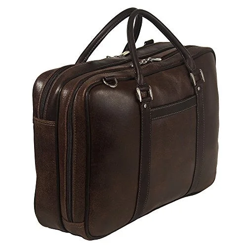 suitcase for quick vacation packing-Piel Leather Vintage Laptop Brief, Vintage Brown, One Size