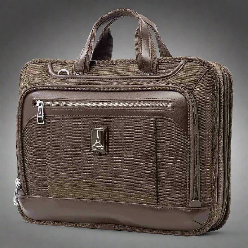 high-end designer briefcase with custom branding -Platinum® Elite RFID Slim Business Zippered Briefcase- 4091801