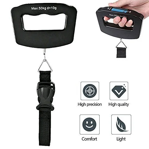 suitcase for storing sports and travel gear-Portable Digital Luggage Scale Electronic Travel Hanging Postal Scale With Backlight Lcd Display