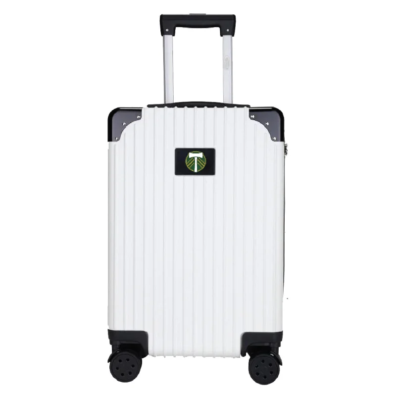 suitcase for extreme conditions-Portland Timbers 21" Exec 2-Toned Carry On Spinner -WHITE