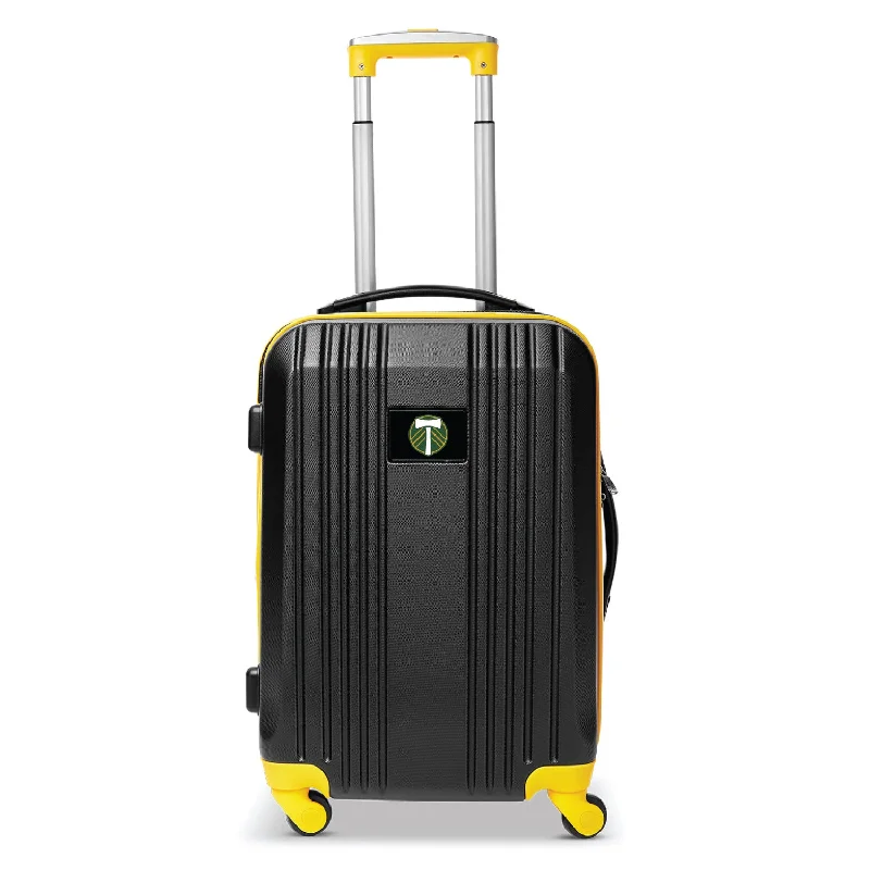 suitcase with all-purpose design-Portland Timbers 21" Two-Tone Carry On Spinner Luggage- YELLOW