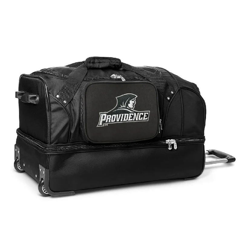 stylish suitcase for men-Providence Friars 27" Black Rolling Drop Bottom Duffel