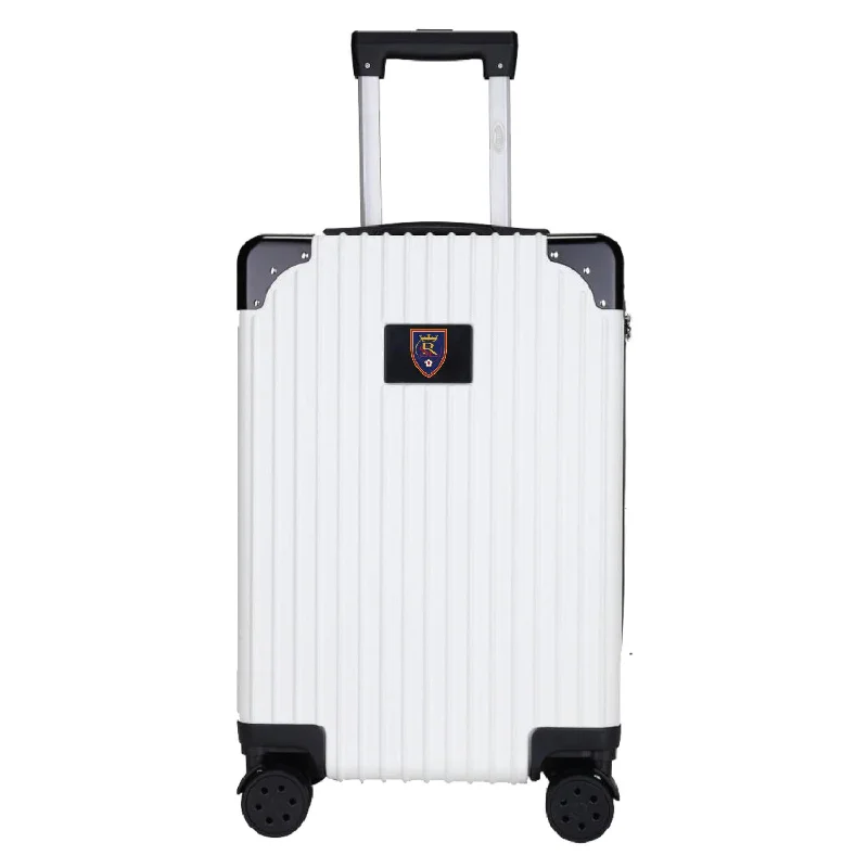 suitcase with RFID blocking technology-Real Salt Lake 21" Exec 2-Toned Carry On Spinner -WHITE