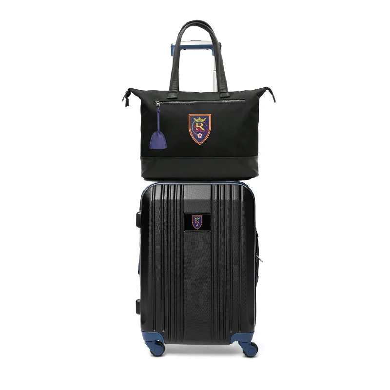 suitcase for seasonal travel-Real Salt Lake Tote Bag and Luggage Set -NAVY