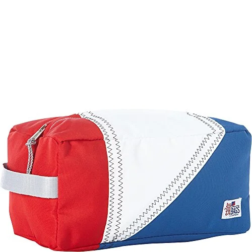 suitcase with external zippered pockets-Sailor Bags Tri-Sail Toiletries Kit, One Size, Red/White/Blue