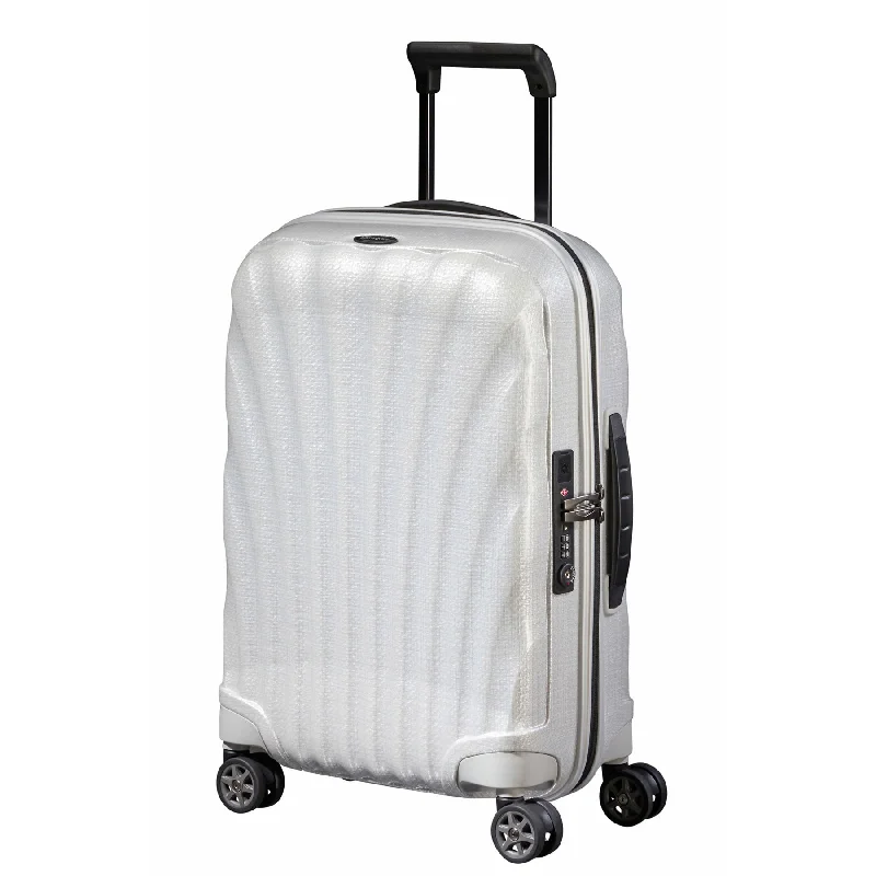 suitcase for maximum durability under stress-Samsonite Black Label C-Lite Carry-On Spinner Off White