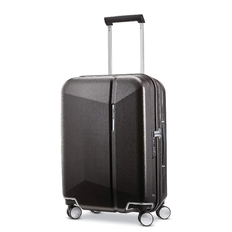 suitcase with multi-directional wheels-Samsonite Etude Hardside Luggage, Black/Bronze, Carry-On