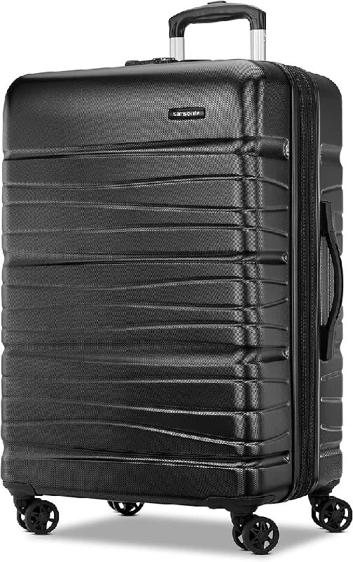 suitcase for storing sports and travel gear-Samsonite Evolve SE Hardside Expandable Luggage with Double Wheels, Bass Black, Large Spinner