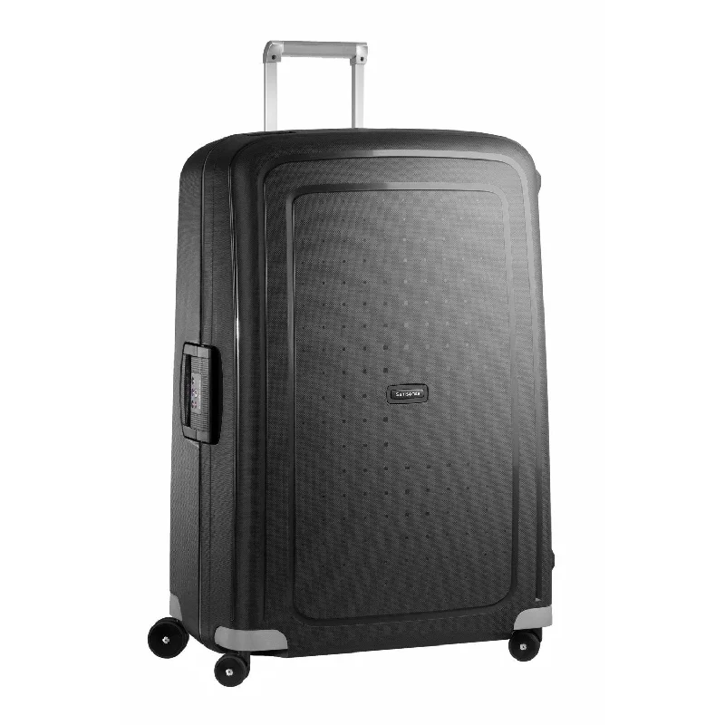 suitcase for storing delicate items securely-Samsonite S'Cure Hardside Luggage, Black, Checked-Large