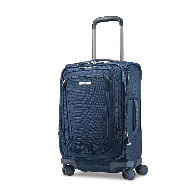 suitcase for transporting larger items-Samsonite Silhouette 16 Expandable Spinner Carry On (Evening Teal)