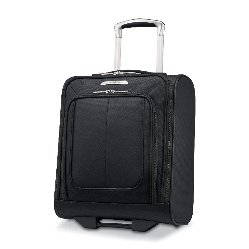 suitcase for overnight business trips-Samsonite SoLyte DLX Softside Luggage, Midnight Black, Underseat