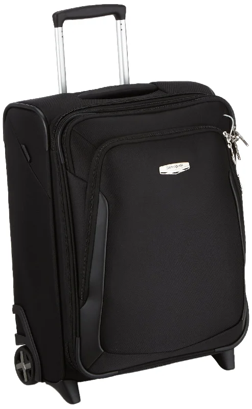 suitcase with organizational divider system-Samsonite Upright 55 Expandable (55 cm-51.5 L), Black