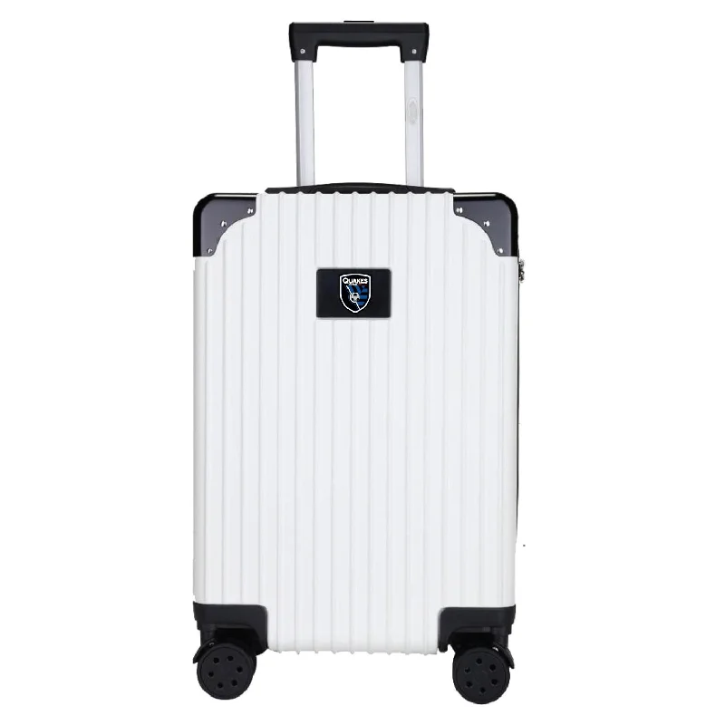 suitcase for budget travelers-San Jose Earthquakes 21" Exec 2-Toned Carry On Spinner -WHITE