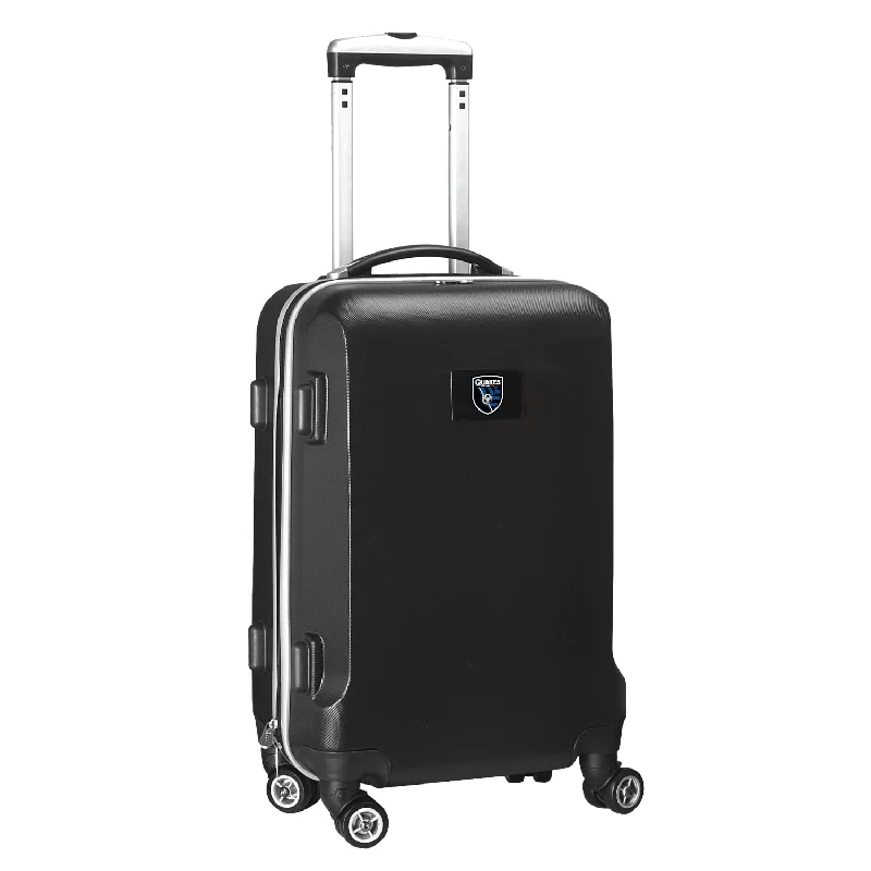 durable suitcase for rough travel-San Jose Earthquakes 21"Carry-On Hardcase Spinner- Black