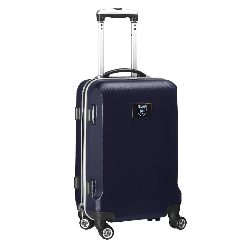 suitcase for convenient packing-San Jose Earthquakes 21" Carry-On Hardcase Spinner- Navy