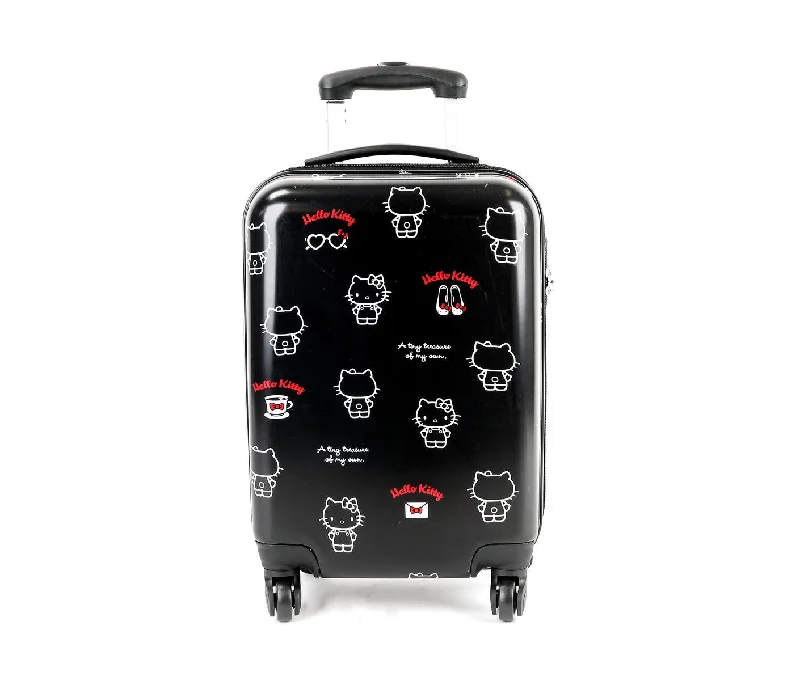 suitcase with easy-to-carry features-SANRIO Hello Kitty 20" Rolling Suitcase: Red Logo