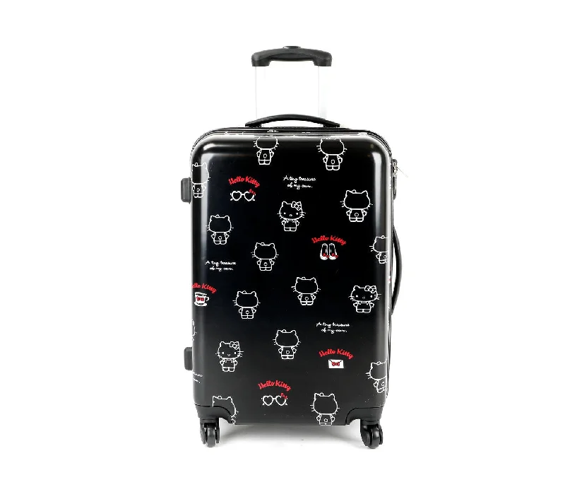 suitcase for stress-free luggage handling-SANRIO Hello Kitty 26" Rolling Suitcase: Red Logo