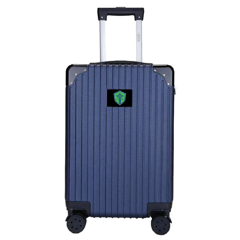 suitcase with premium material finish-Seattle Sounders FC 21" Exec 2-Toned Carry On Spinner -NAVY