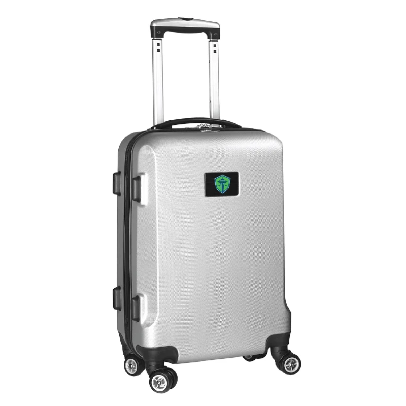 suitcase with adjustable fit-Seattle Sounders FC 21" Carry-On Hardcase Spinner- Silver