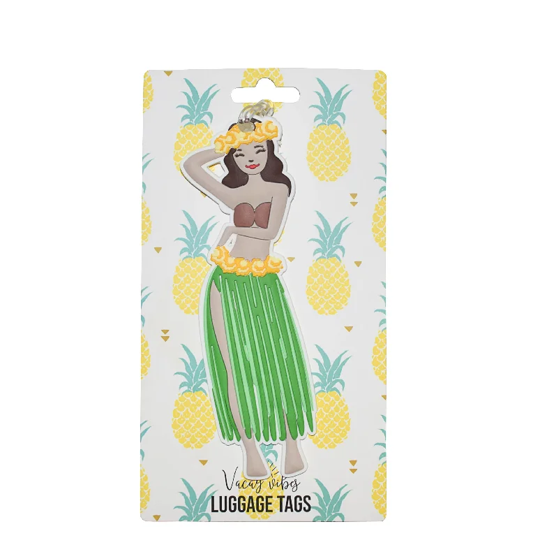 suitcase with a unique look and feel-Hula Girl Silicone Luggage Tag