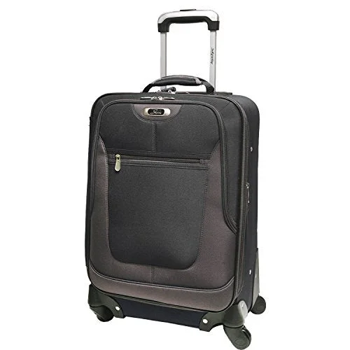 suitcase for compact packing-Skyway Epic 20 Inch Expandable 4-Wheel Carry-On, Black, One Size