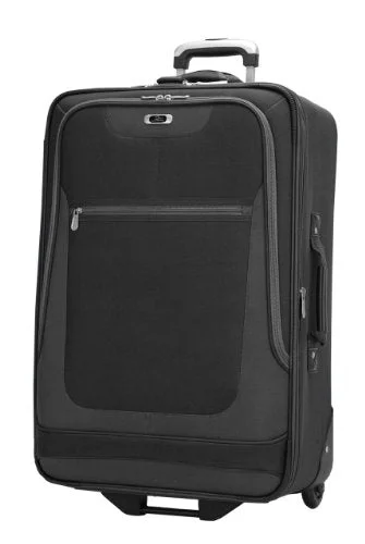 suitcase with stylish outer shell-Skyway Luggage Epic 25 Inch 2 Wheel Expandable Upright, Black, One Size