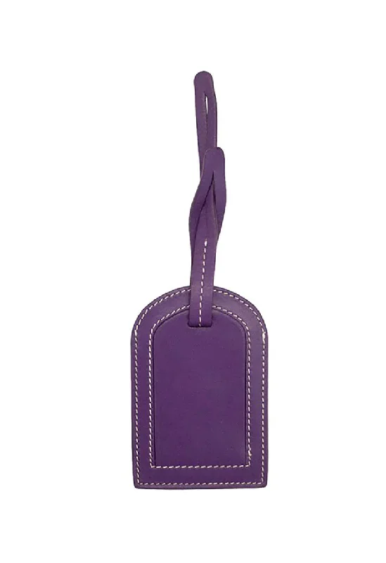 suitcase with quality protection-ili New York Slim Leather Luggage Tag (Purple)