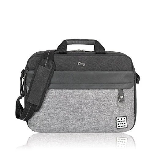 travel-friendly briefcase with rolling wheels -Solo Urban Code Laptop Briefcase 15.6", Grey