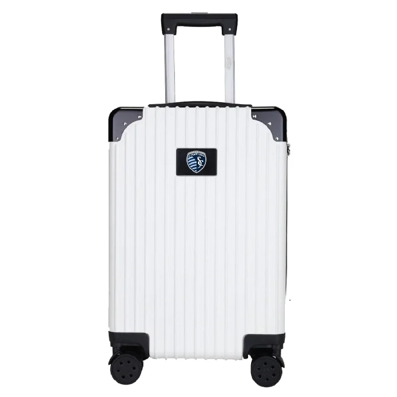 suitcase with packing cubes-Sporting Kansas City 21" Exec 2-Toned Carry On Spinner -WHITE