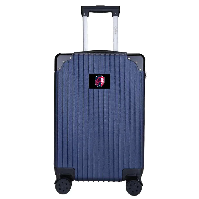 suitcase with interior pockets-St. Louis City SC 21" Exec 2-Toned Carry On Spinner -NAVY