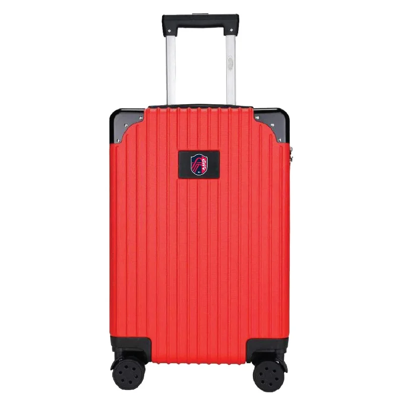 suitcase with lightweight design-St. Louis City SC 21" Exec 2-Toned Carry On Spinner -RED