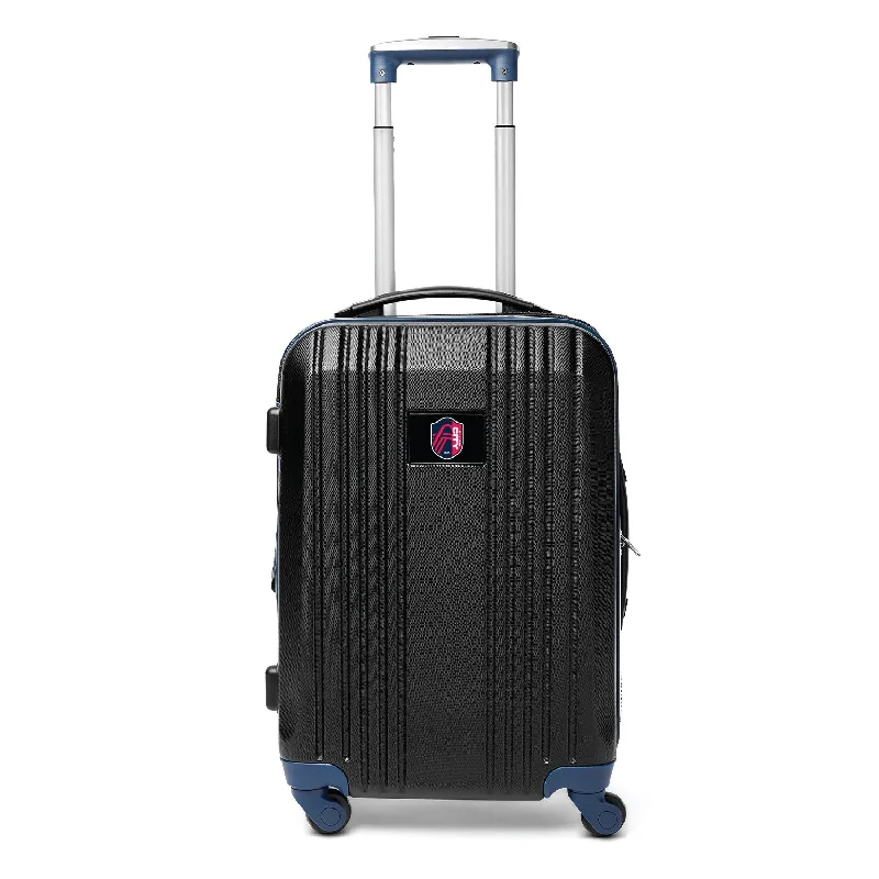 suitcase for fashion-conscious travelers-St. Louis City SC 21" Two-Tone Carry On Spinner Luggage- NAVY