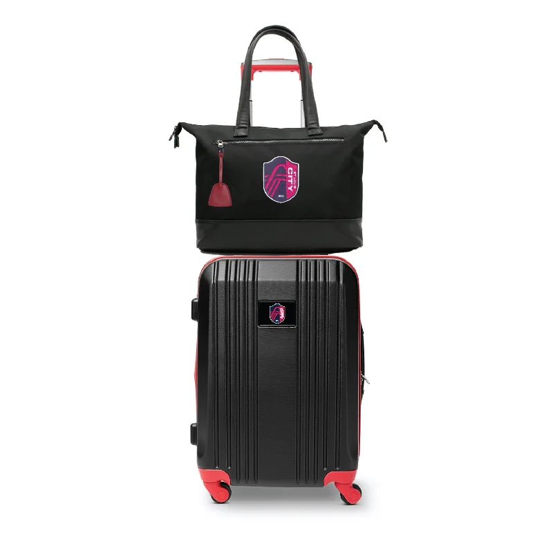 suitcase for packing valuables-St. Louis City SC Tote Bag and Luggage Set -RED