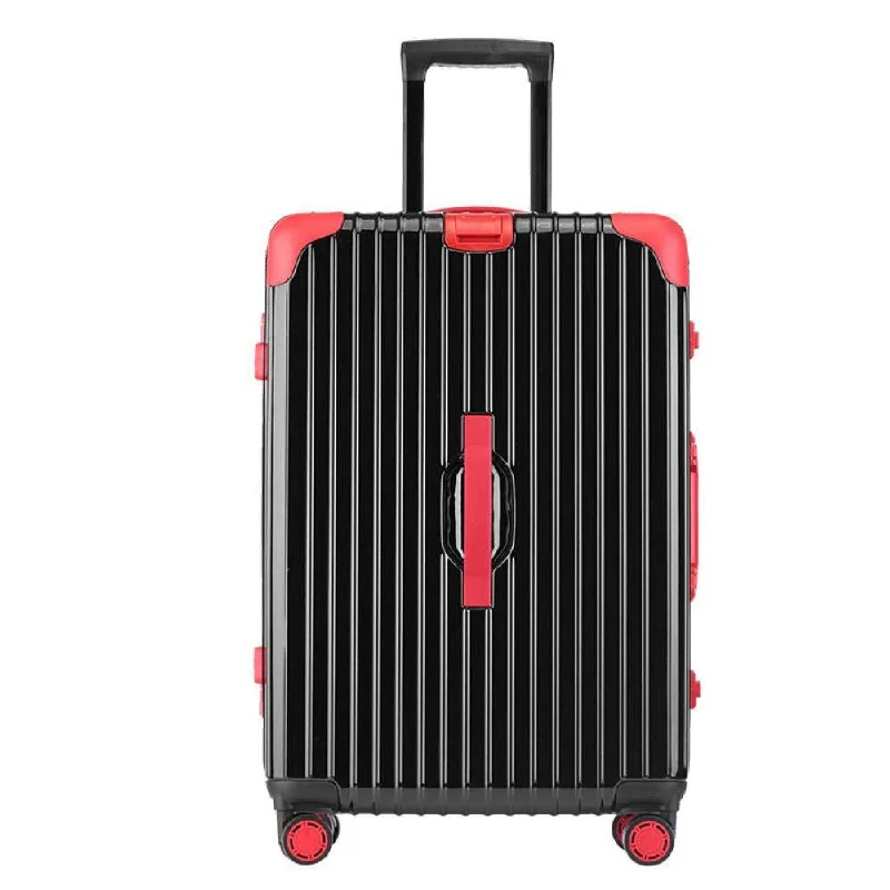 suitcase for airline cabin luggage-Suitcase, Aluminum Frame Trolley Case, Universal Wheel Luggage Code Suitcase High-Grade Aluminum Frame, Black, 26 inch