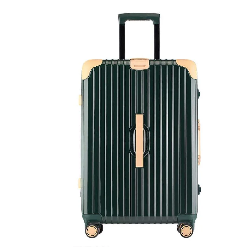 suitcase for eco-friendly travelers-Suitcase, Aluminum Frame Trolley Case, Universal Wheel Luggage Code Suitcase High-Grade Aluminum Frame, Dark green, 24 inche