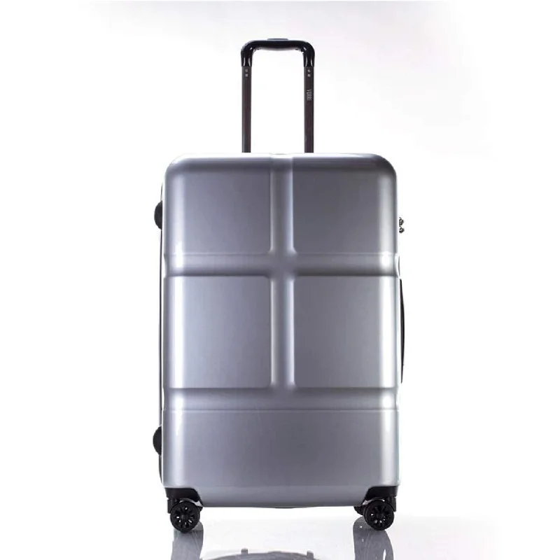 suitcase with a fashionable look-Suitcase, Lightweight, Large 28-Inch Hard-Shell Aluminum Alloy Suitcase, 4 Spinner Wheels, Abs Luggage Travel Trolley, Silver, 20 inch