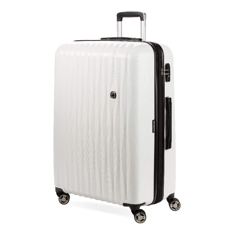 suitcase with internal travel pockets-SWISSGEAR 7272 27" Energie Hardside Polycarbonate Spinner Luggage - White