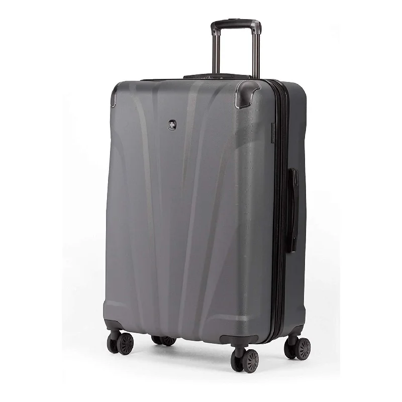 suitcase for organized travel experience-SWISSGEAR 7330 Hardside Spinner Luggage, Large Checked Suitcase - Dark Grey