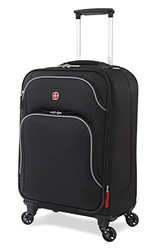 suitcase for an organized travel routine-Swissgear Nyon 20" Lightweight Carry-On Suitcase, Black