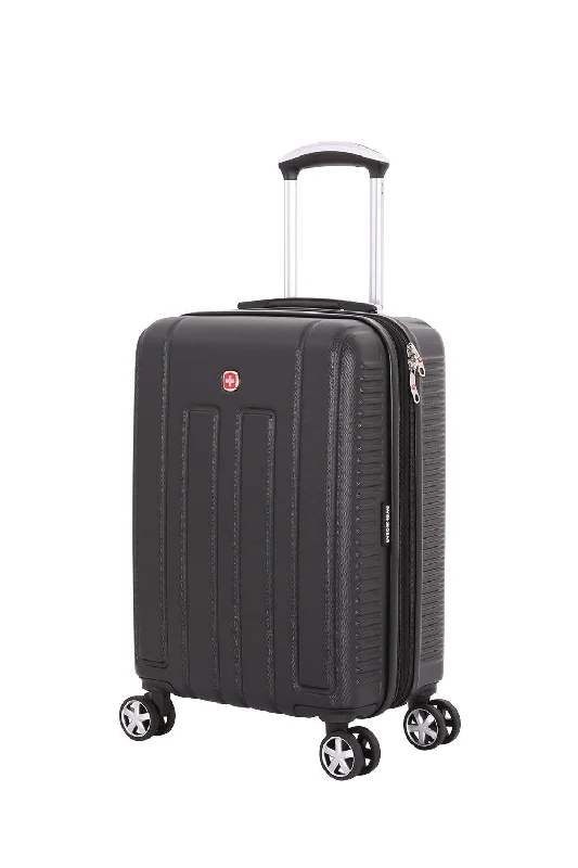 suitcase with sleek wheels for easy movement-SwissGear Vaud Black 19" Hardside Spinner