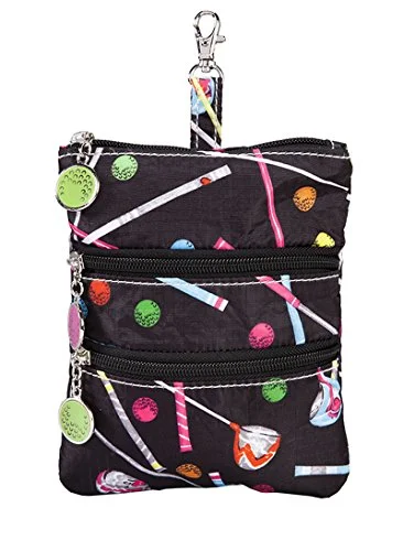 suitcase with adaptable features for travel-Sydney Love Sport Driving Me Crazy Clip On Zip Pouch, Black Multi