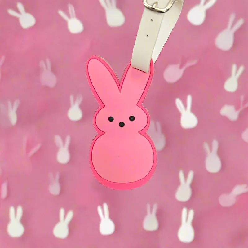 suitcase with organizational pouches-Pink Bunny Mini Luggage Tag- $1.00