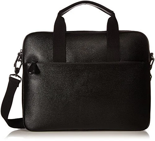 suitcase for organized sports and equipment-Ted Baker Men'S Morcor Leather Document Bag, Black