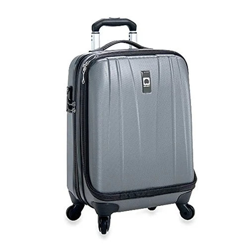 suitcase with interior compression straps-The Classic Grey Delsey Helium Shadow 19-Inch Hardside International Carry On Luggage