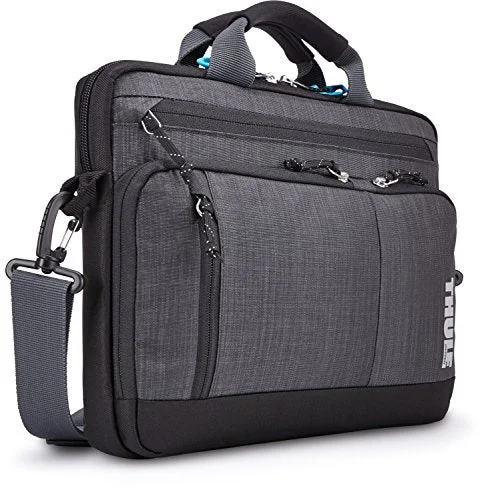 suitcase for family-friendly vacation travel-Thule Stravan Tsda-115 Nylon Deluxe Attache 15" Macbook Laptop Notebook Bag - Gray