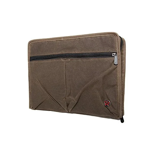 suitcase with multiple compartments-Token Bags Waxed Woodlawn Portfolio, Dark Brown, One Size