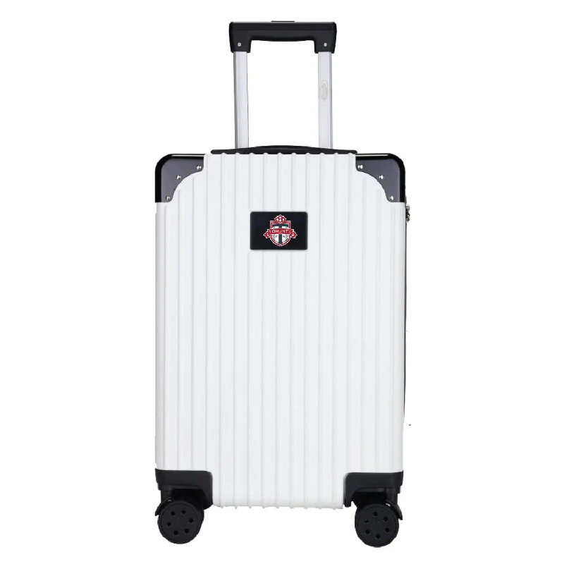 suitcase with hard shell exterior-Toronto FC 21" Exec 2-Toned Carry On Spinner -WHITE