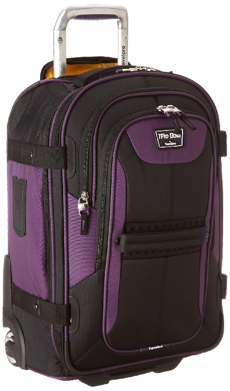 suitcase with water-resistant fabric-Travelpro Luggage Bold 22" Expandable Rollaboard, Purple/Black