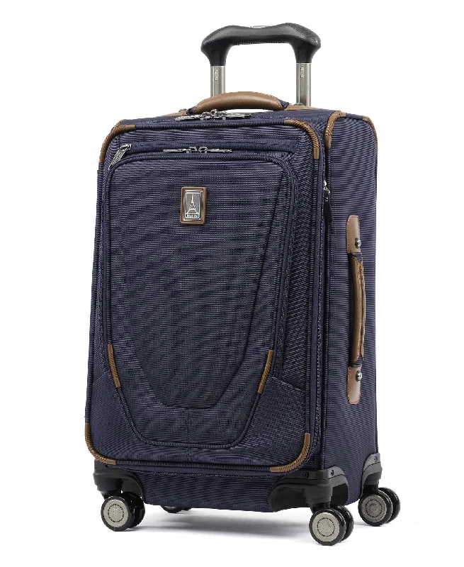 suitcase for custom packing organization-Travelpro Luggage Crew 11 21" Carry-on Expandable Spinner w/Suiter and USB Port, Patriot Blue