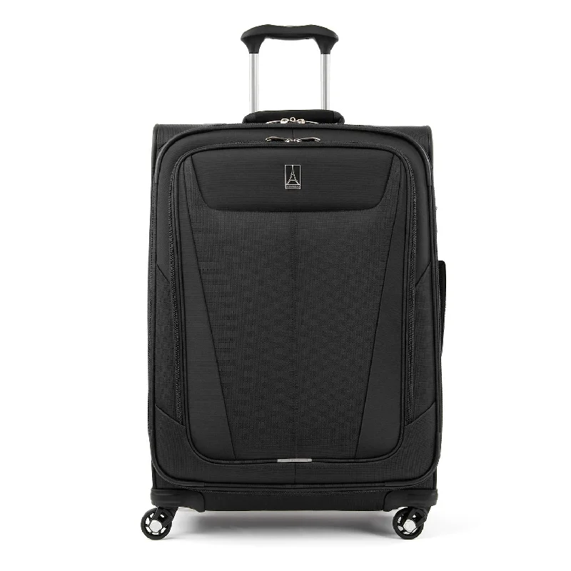 best suitcase for road trips-Travelpro Maxlite 5 Lightweight Checked Medium 25" Expandable Softside Luggage Black, 25-inch